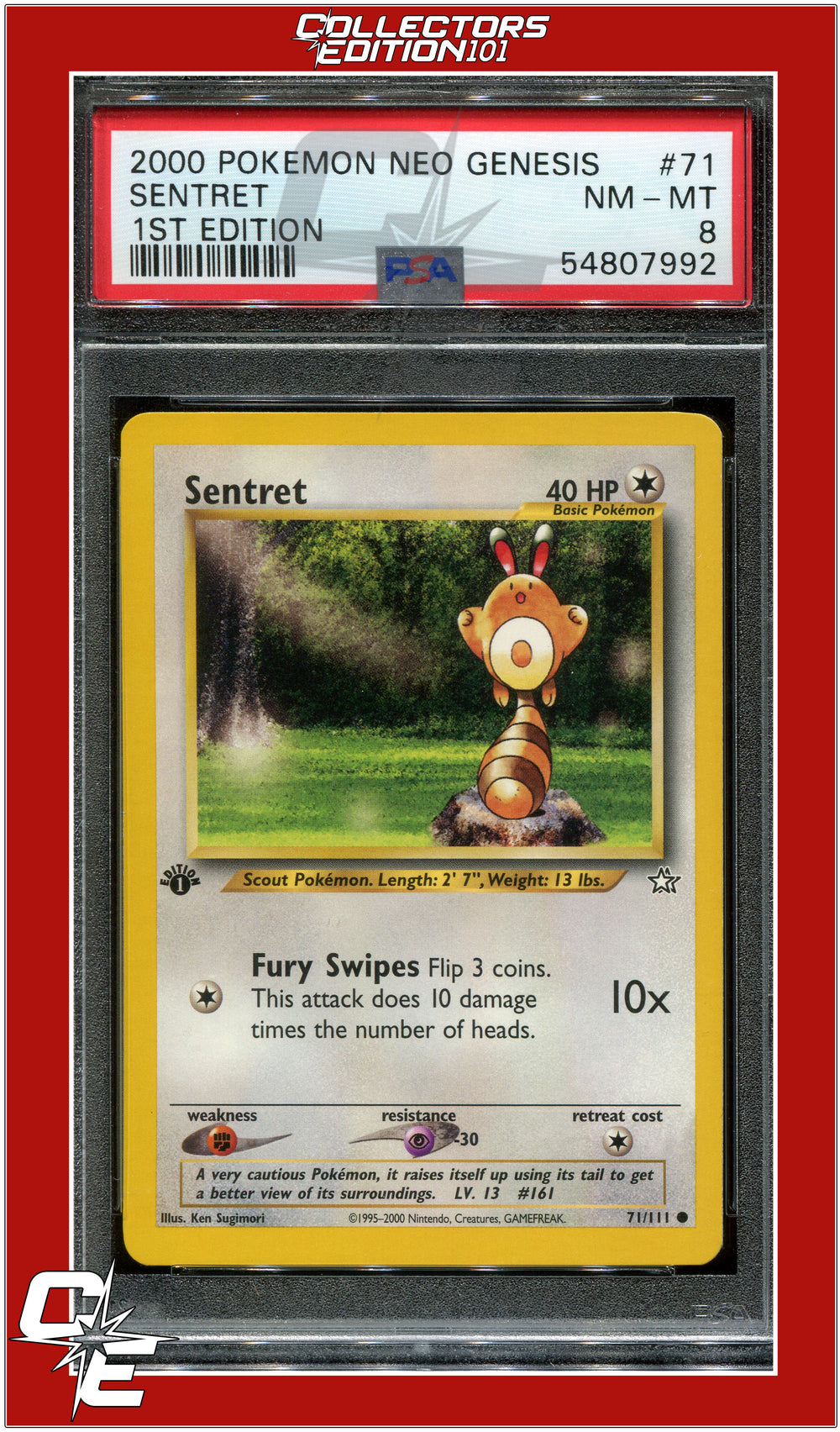 Neo Genesis 1st Edition 71 Sentret PSA 8