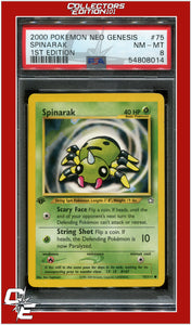 Neo Genesis 1st Edition 75 Spinarak PSA 8