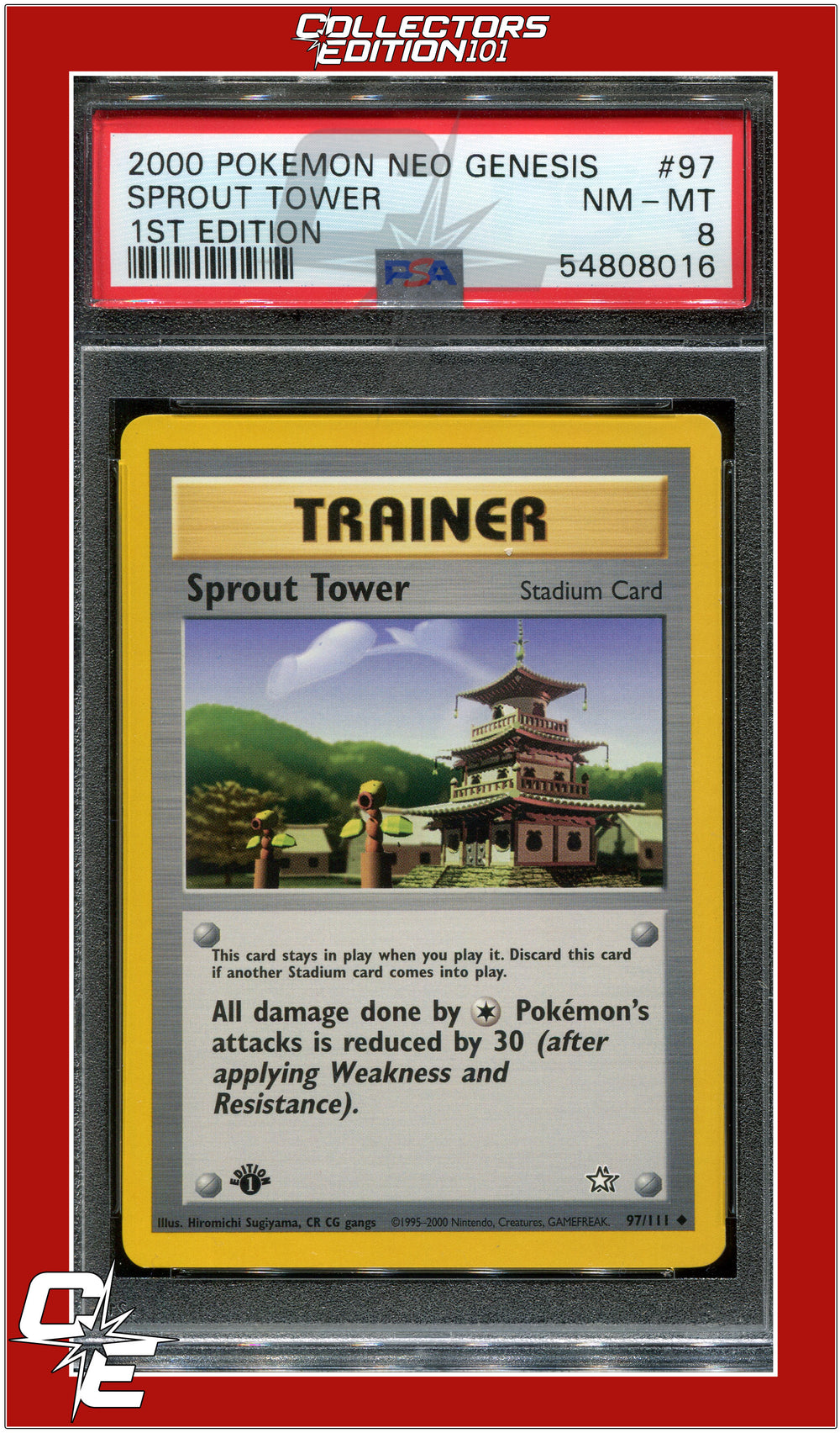 Neo Genesis 1st Edition 97 Sprout Tower PSA 8