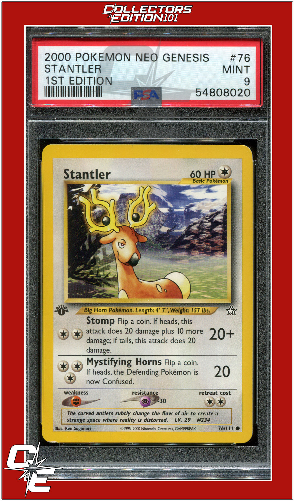 Neo Genesis 1st Edition 76 Stantler PSA 9