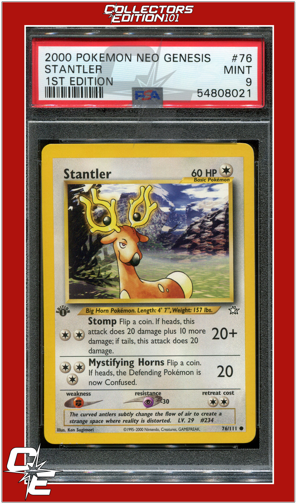 Neo Genesis 1st Edition 76 Stantler PSA 9