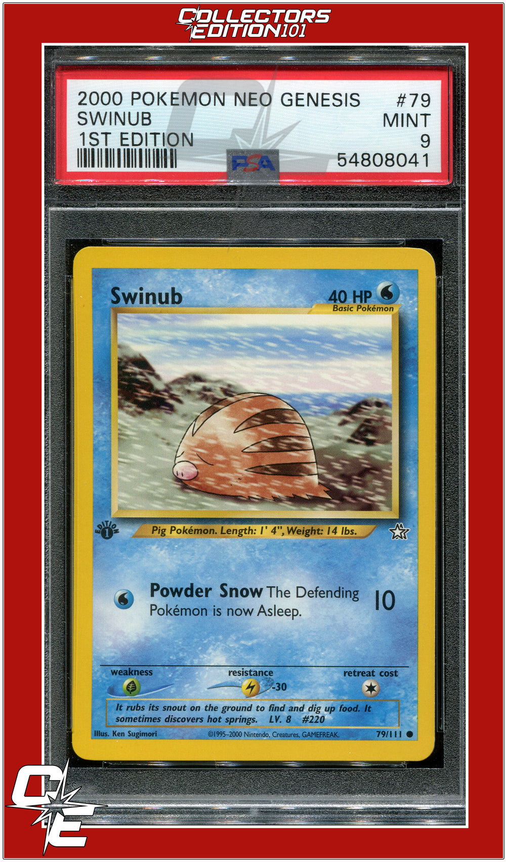 Neo Genesis 1st Edition 79 Swinub PSA 9