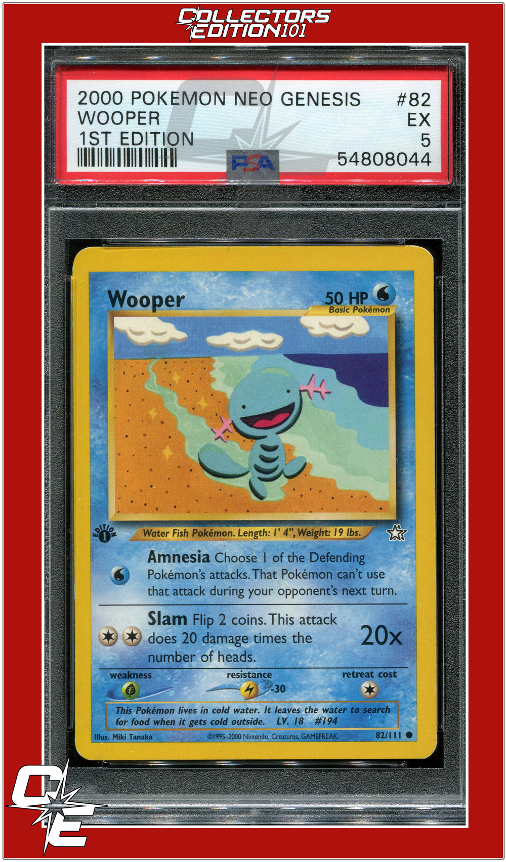 Neo Genesis 1st Edition 82 Wooper PSA 5