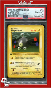 Base Set 53 Magnemite 1st Edition PSA 8