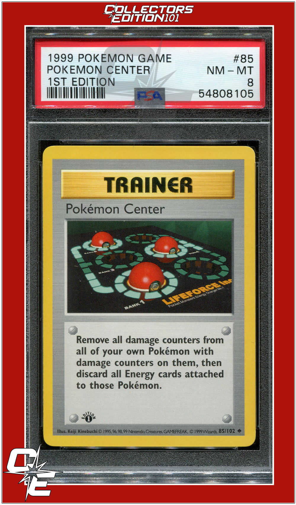 Base Set 85 Pokemon Center 1st Edition PSA 8