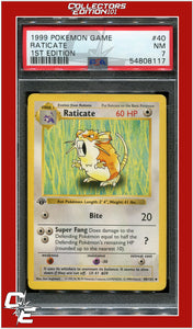 Base Set 40 Raticate 1st Edition PSA 7