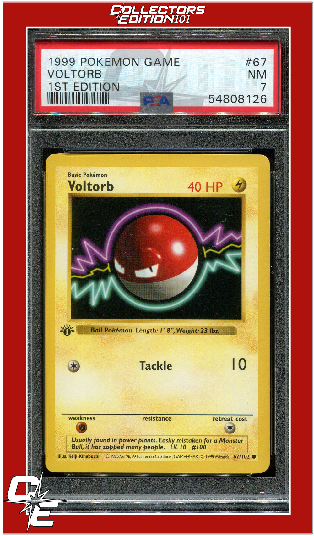 Base Set 67 Voltorb 1st Edition PSA 7