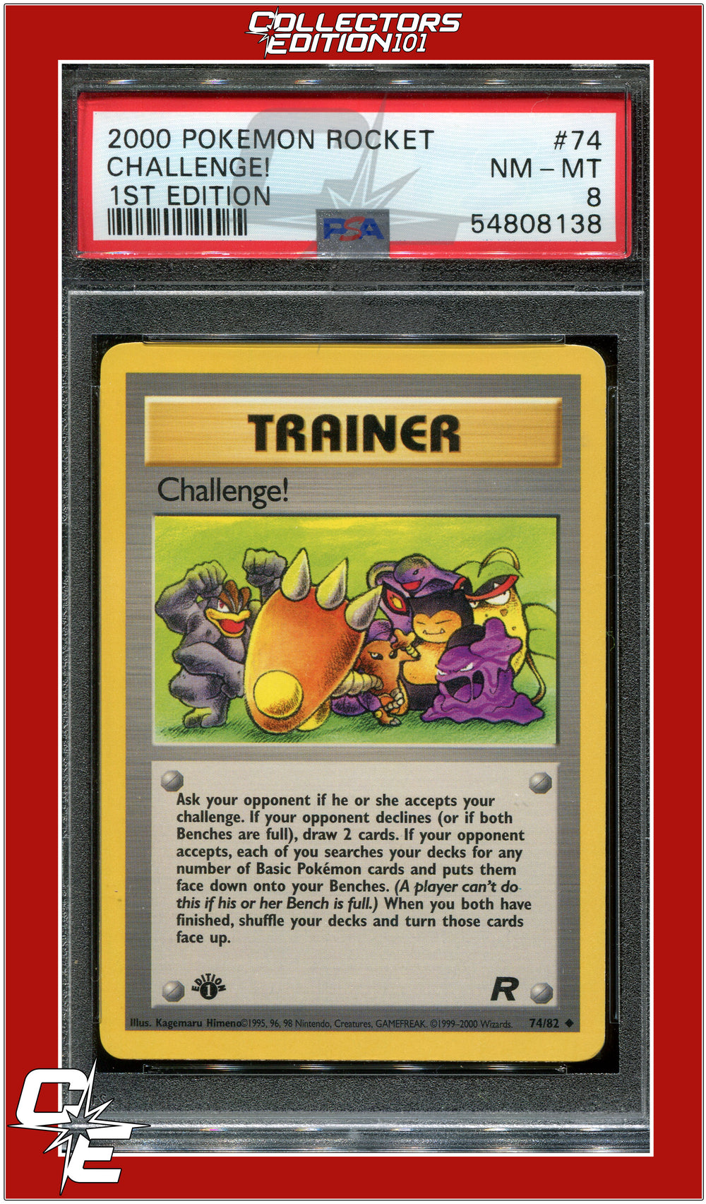 Team Rocket 74 Challenge! 1st Edition PSA 8