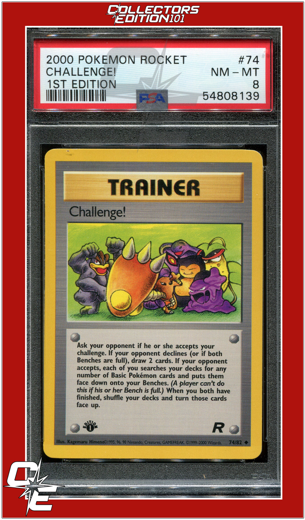 Team Rocket 74 Challenge! 1st Edition PSA 8