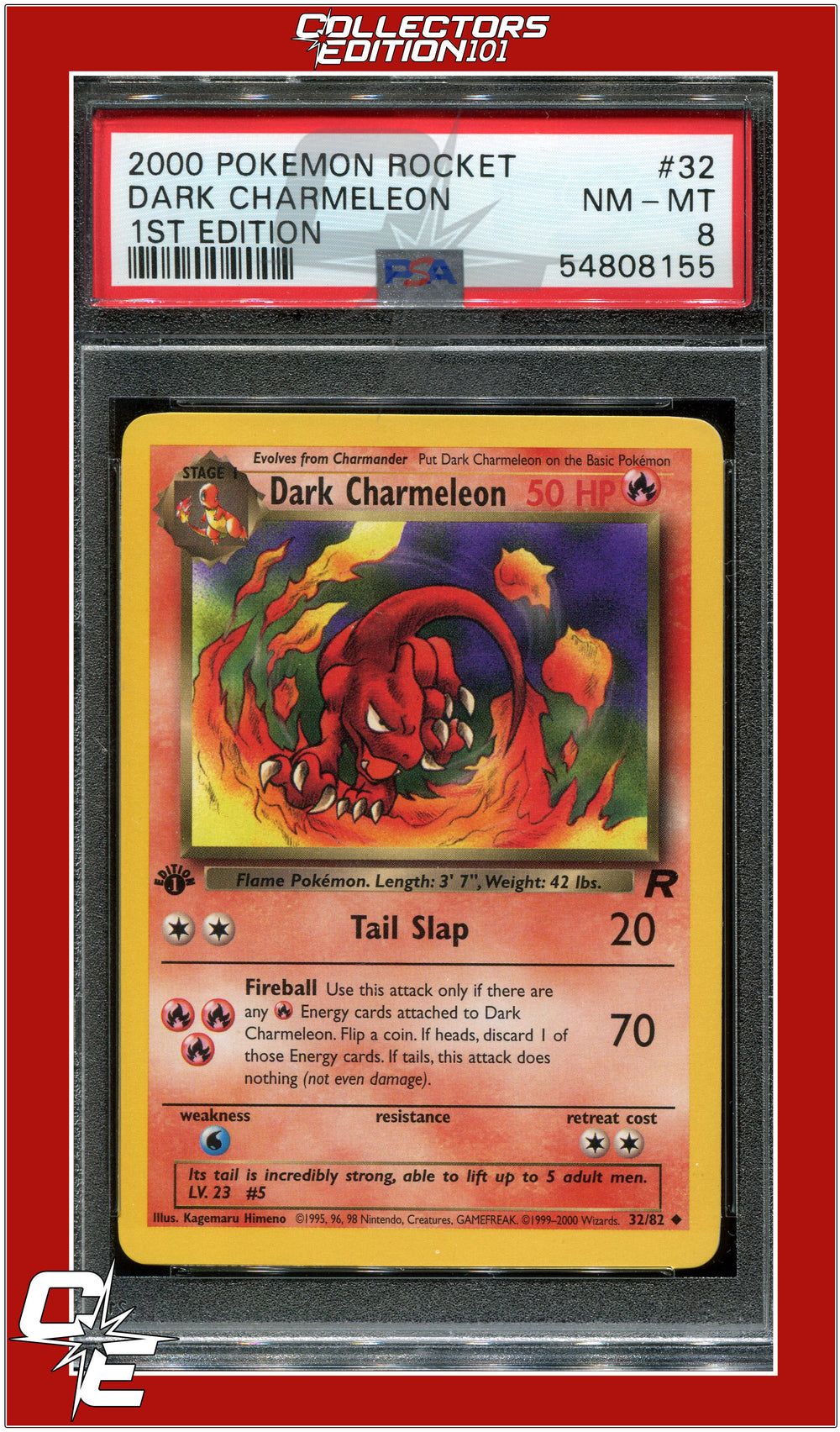 Team Rocket 32 Dark Charmeleon 1st Edition PSA 8