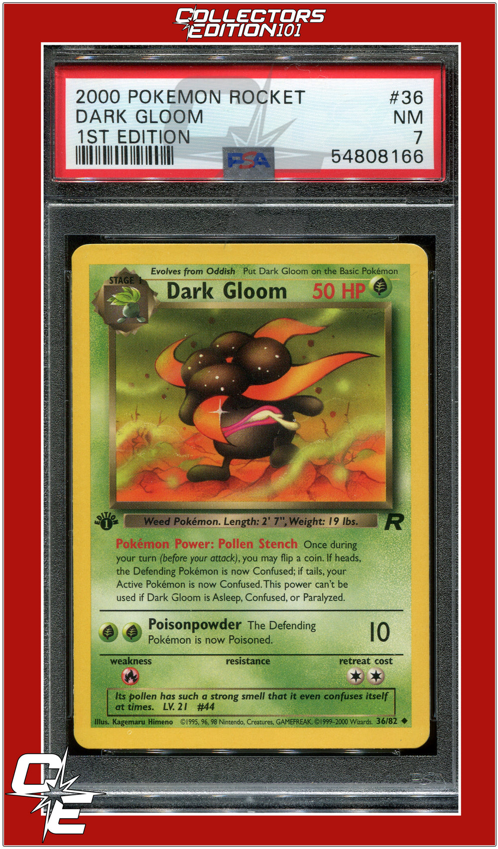 Team Rocket 36 Dark Gloom 1st Edition PSA 7