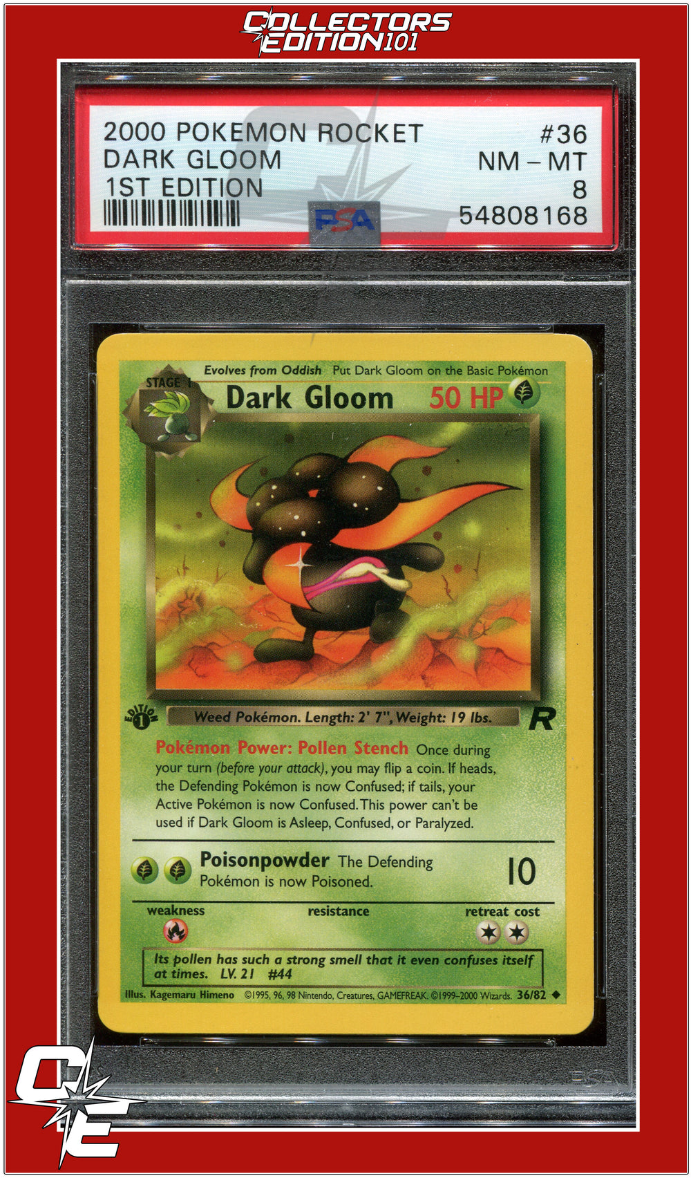 Team Rocket 36 Dark Gloom 1st Edition PSA 8