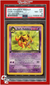 Team Rocket 39 Dark Kadabra 1st Edition PSA 8