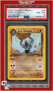 Team Rocket 40 Dark Machoke 1st Edition PSA 8