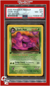 Team Rocket 41 Dark Muk 1st Edition PSA 8