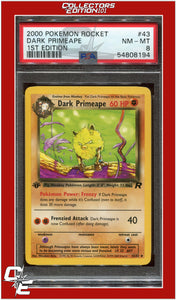 Team Rocket 43 Dark Primeape 1st Edition PSA 8