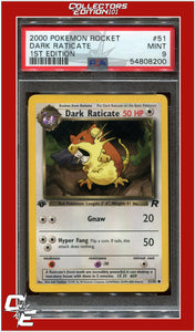 Team Rocket 51 Dark Raticate 1st Edition PSA 9