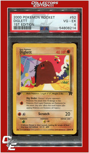 Team Rocket 52 Diglett 1st Edition PSA 4