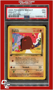 Team Rocket 52 Diglett 1st Edition PSA 7