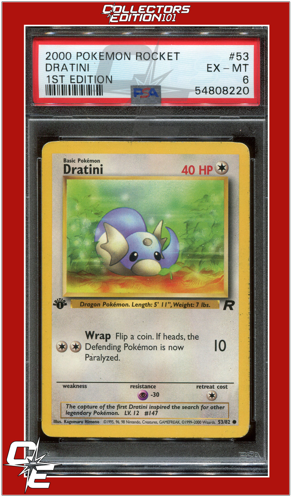 Team Rocket 53 Dratini 1st Edition PSA 6