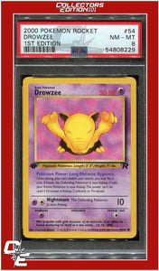 Team Rocket 54 Drowzee 1st Edition PSA 8