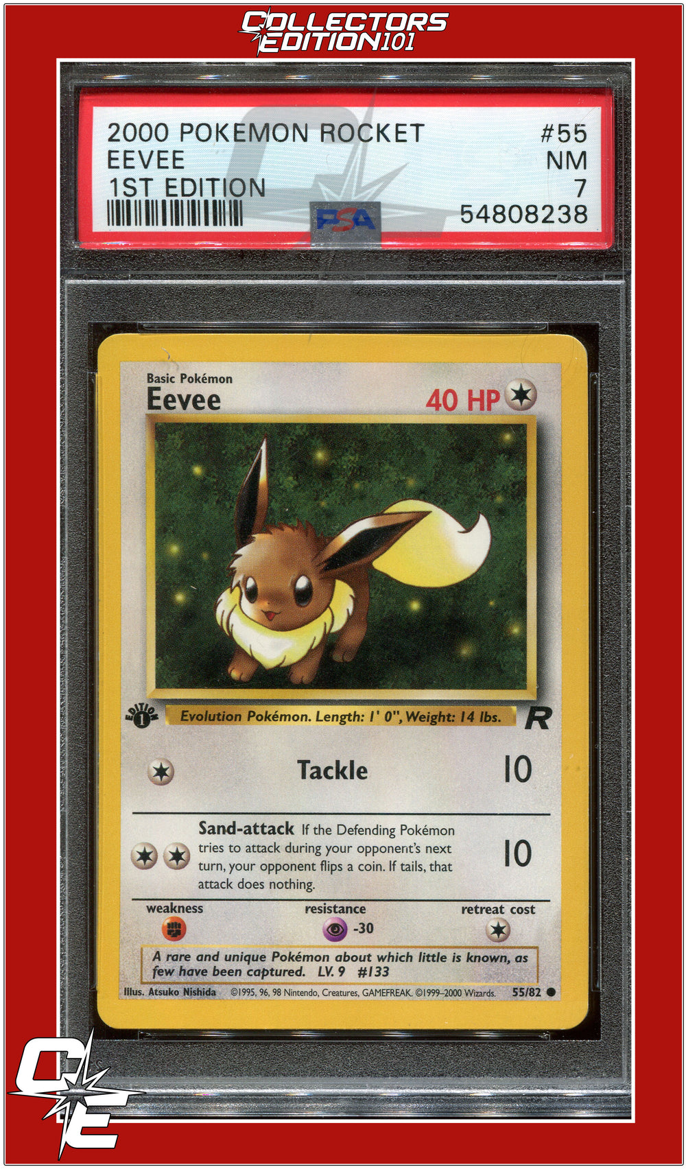 Team Rocket 55 Eevee 1st Edition PSA 7