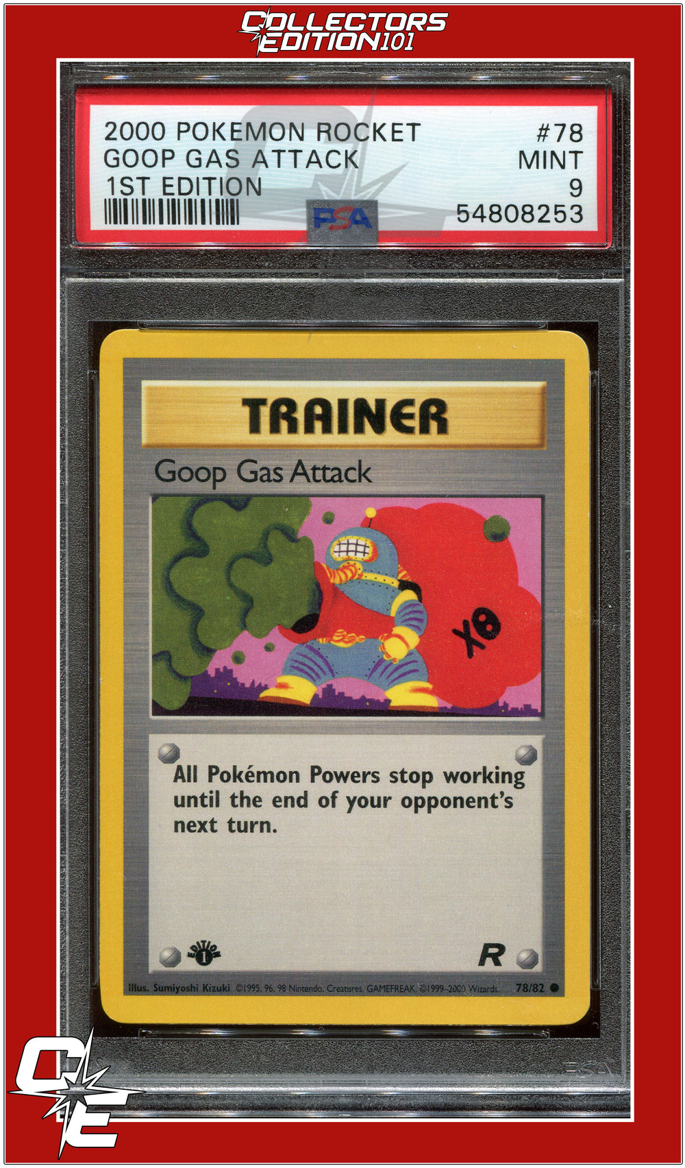 Team Rocket 78 Goop Gas Attack 1st Edition PSA 9