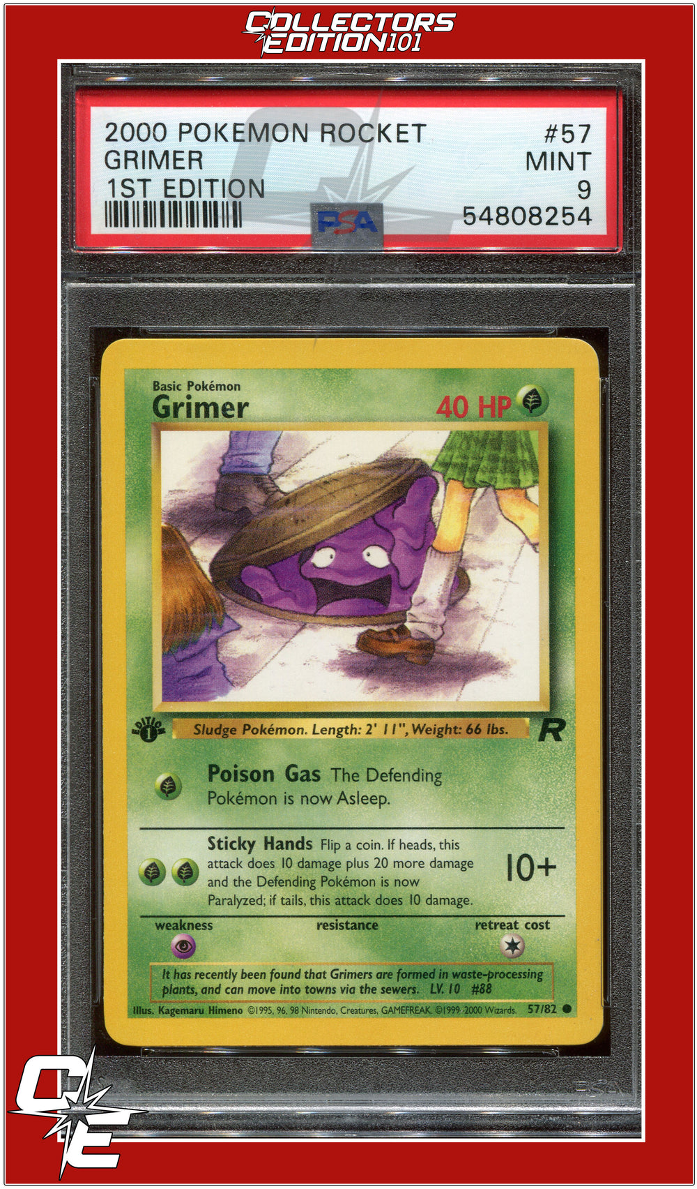 Team Rocket 57 Grimer 1st Edition PSA 9