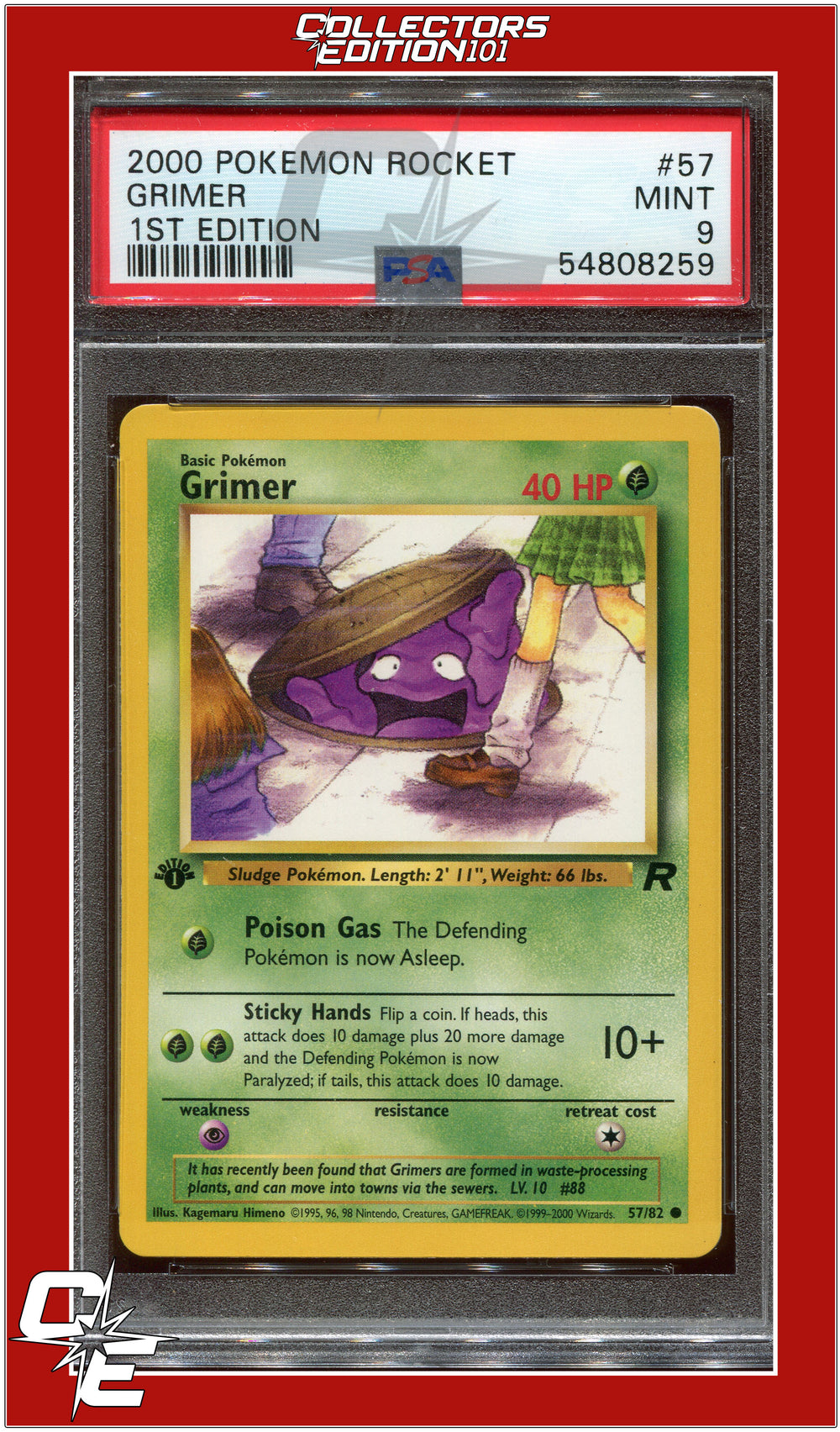 Team Rocket 57 Grimer 1st Edition PSA 9