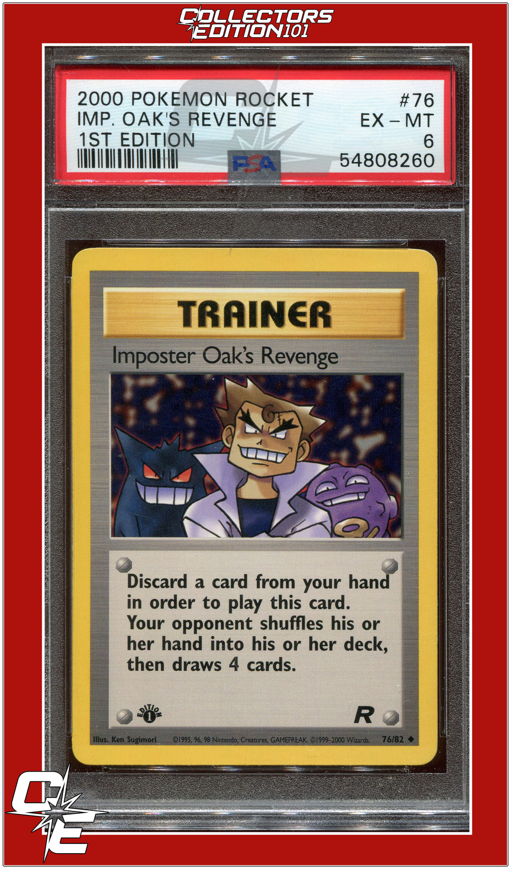 Team Rocket 76 Imposter Oak's Revenge 1st Edition PSA 6
