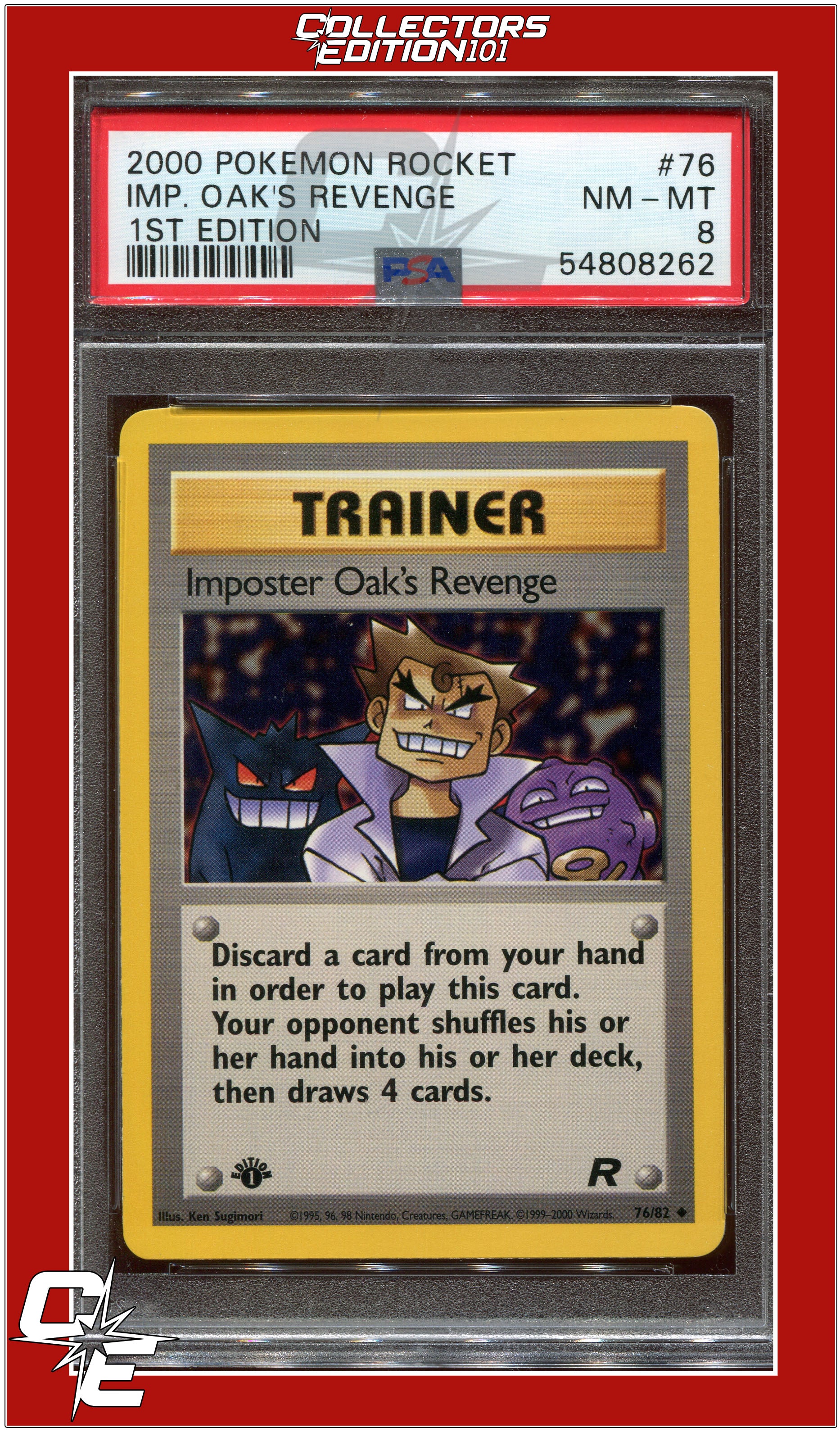 Team Rocket 76 Imposter Oak's Revenge 1st Edition PSA 8