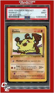 Team Rocket 61 Mankey 1st Edition PSA 9