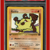 Team Rocket 61 Mankey 1st Edition PSA 8