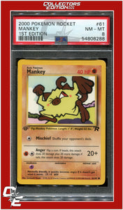 Team Rocket 61 Mankey 1st Edition PSA 8