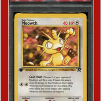 Team Rocket 62 Meowth 1st Edition PSA 8