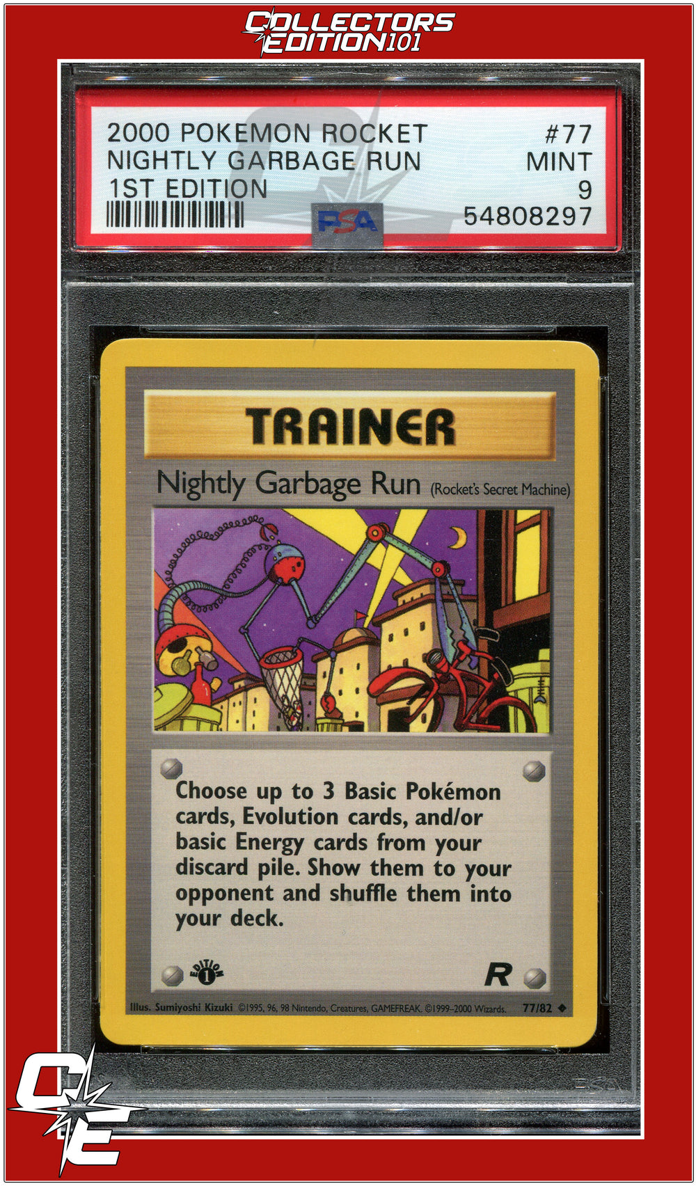 Team Rocket 77 Nightly Garbage Run 1st Edition PSA 9