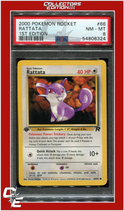 Team Rocket 66 Rattata 1st Edition PSA 8