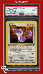 Team Rocket 66 Rattata 1st Edition PSA 9