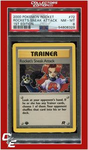 Team Rocket 72 Rocket's Sneak Attack 1st Edition PSA 8