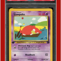 Team Rocket 67 Slowpoke 1st Edition PSA 8