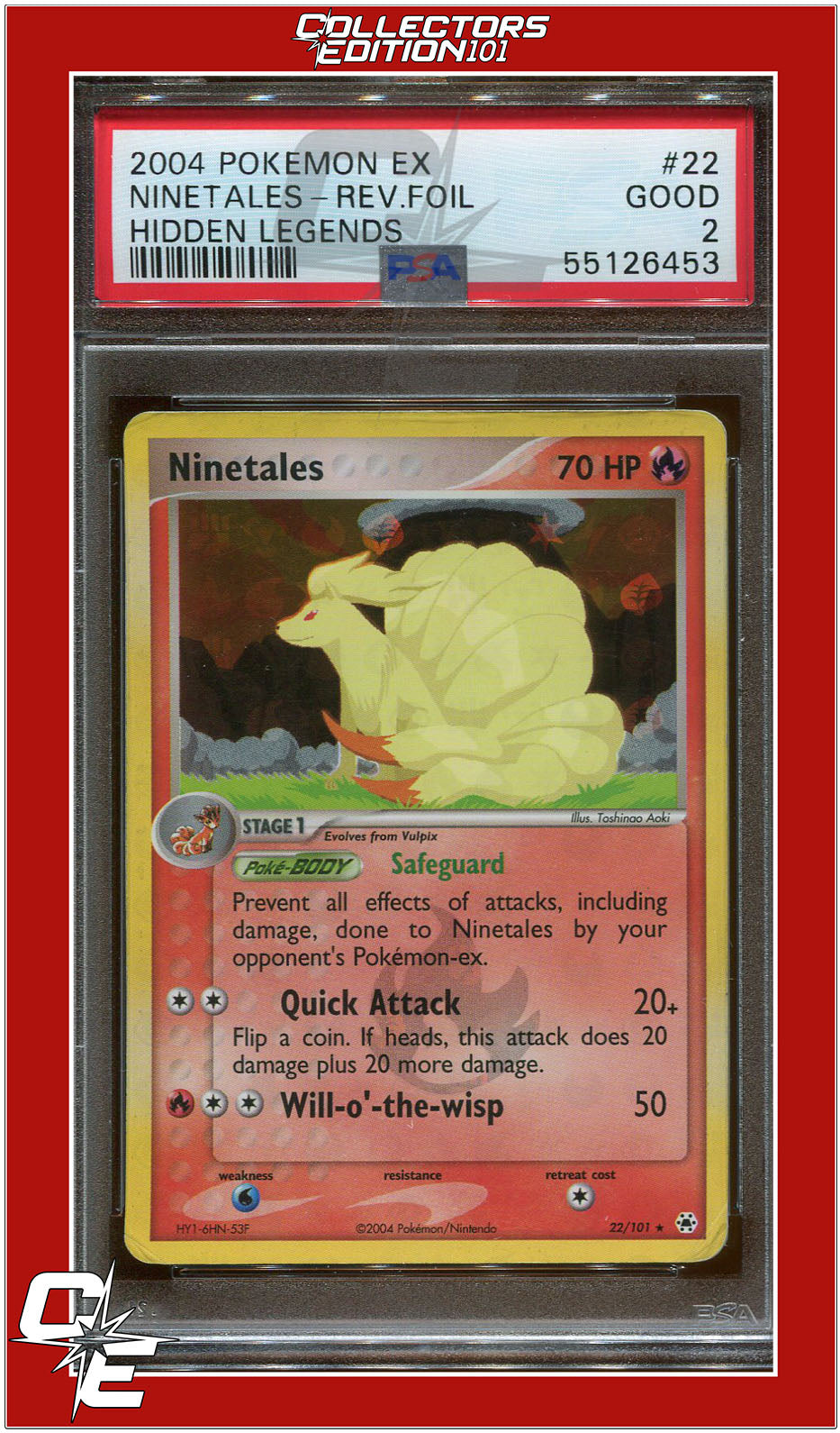 EX Hidden Legends 22 Ninetales Reverse Foil PSA 2 | Collectors