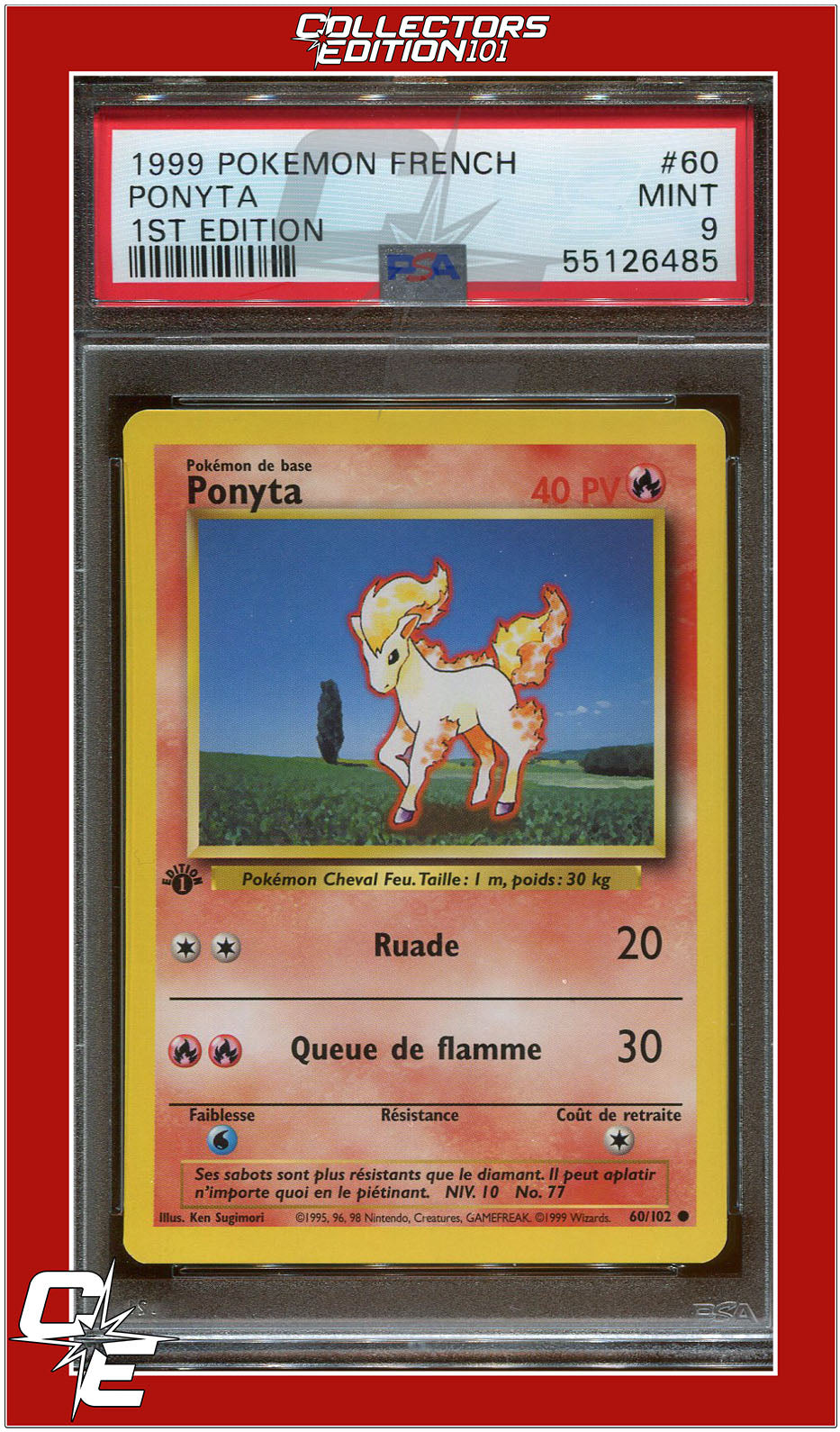 French 60 Ponyta 1st Edition PSA 9