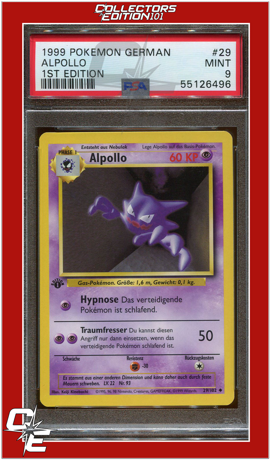 German 29 Alpollo 1st Edition PSA 9