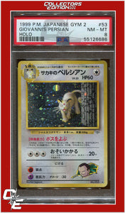 Japanese Gym 2 53 Giovanni's Persian Holo PSA 8