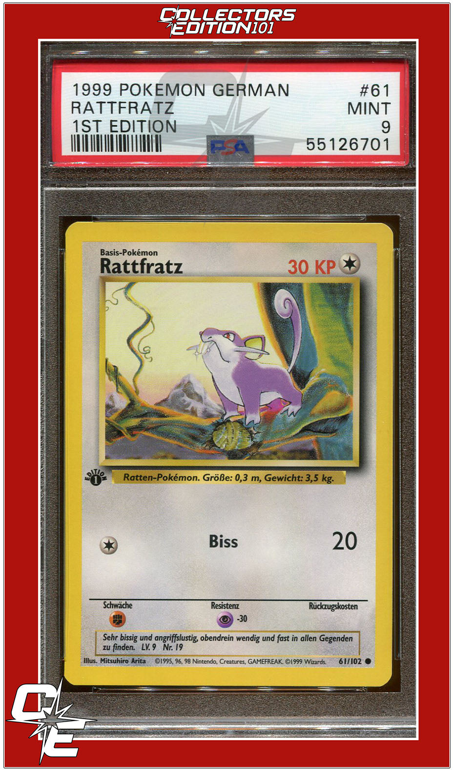 German 61 Rattfratz 1st Edition PSA 9