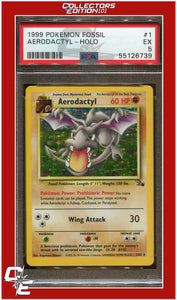 Fossil 1 Aerodactyl Holo PSA 5