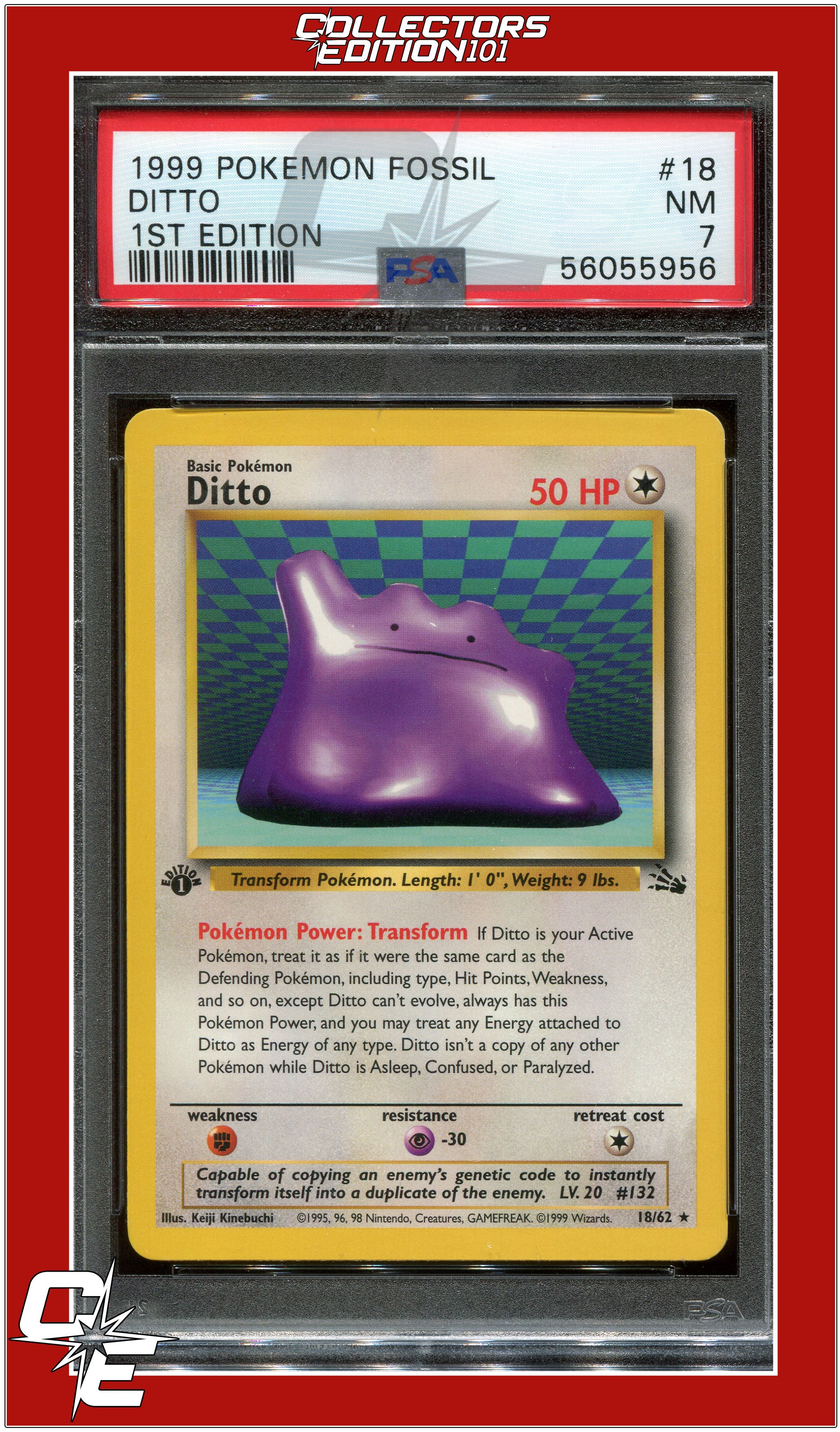 Fossil 18 Ditto 1st Edition PSA 7 | Collectors Edition 101
