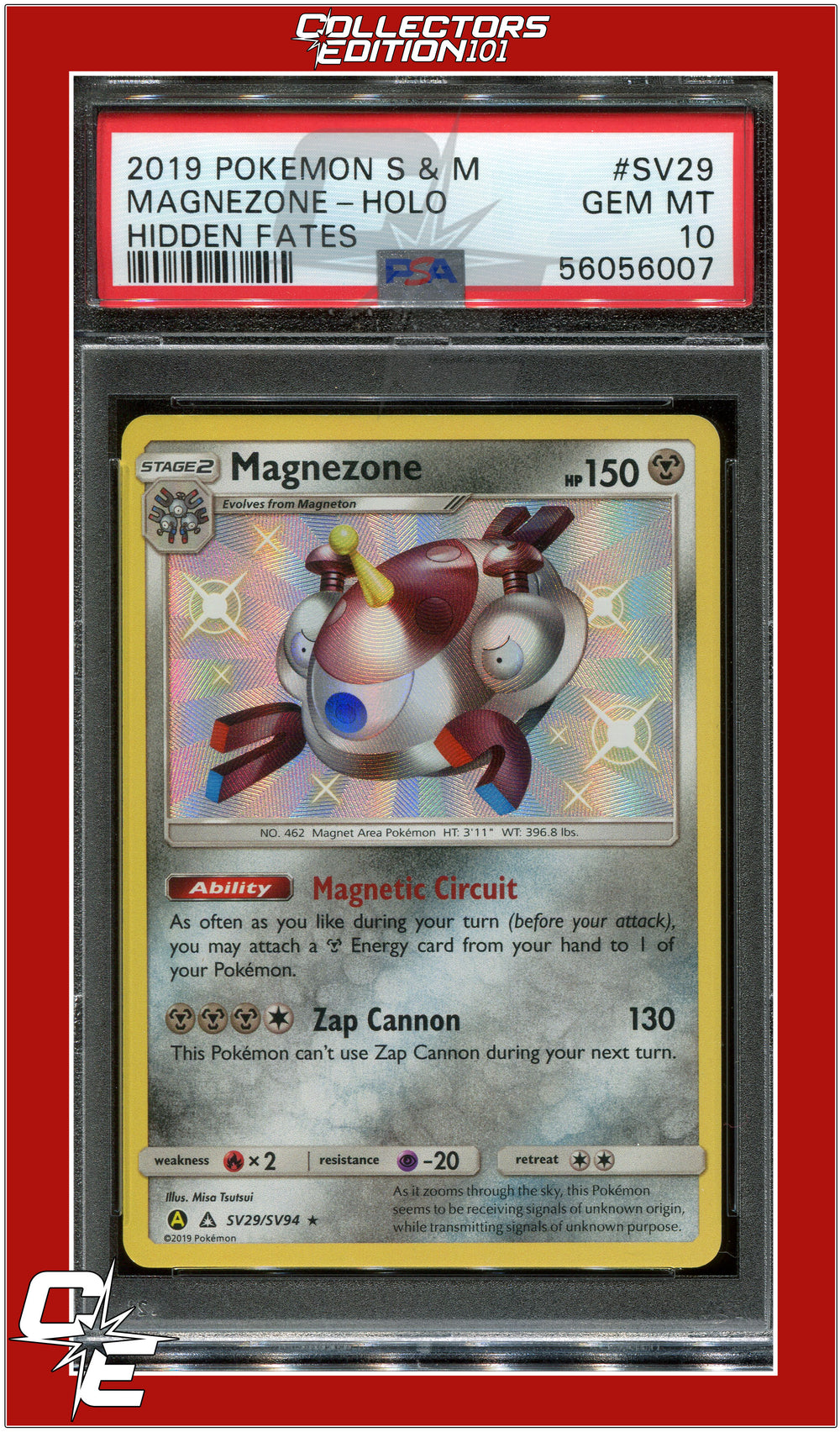 Hidden Fates SV29 Magnezone Holo PSA 10