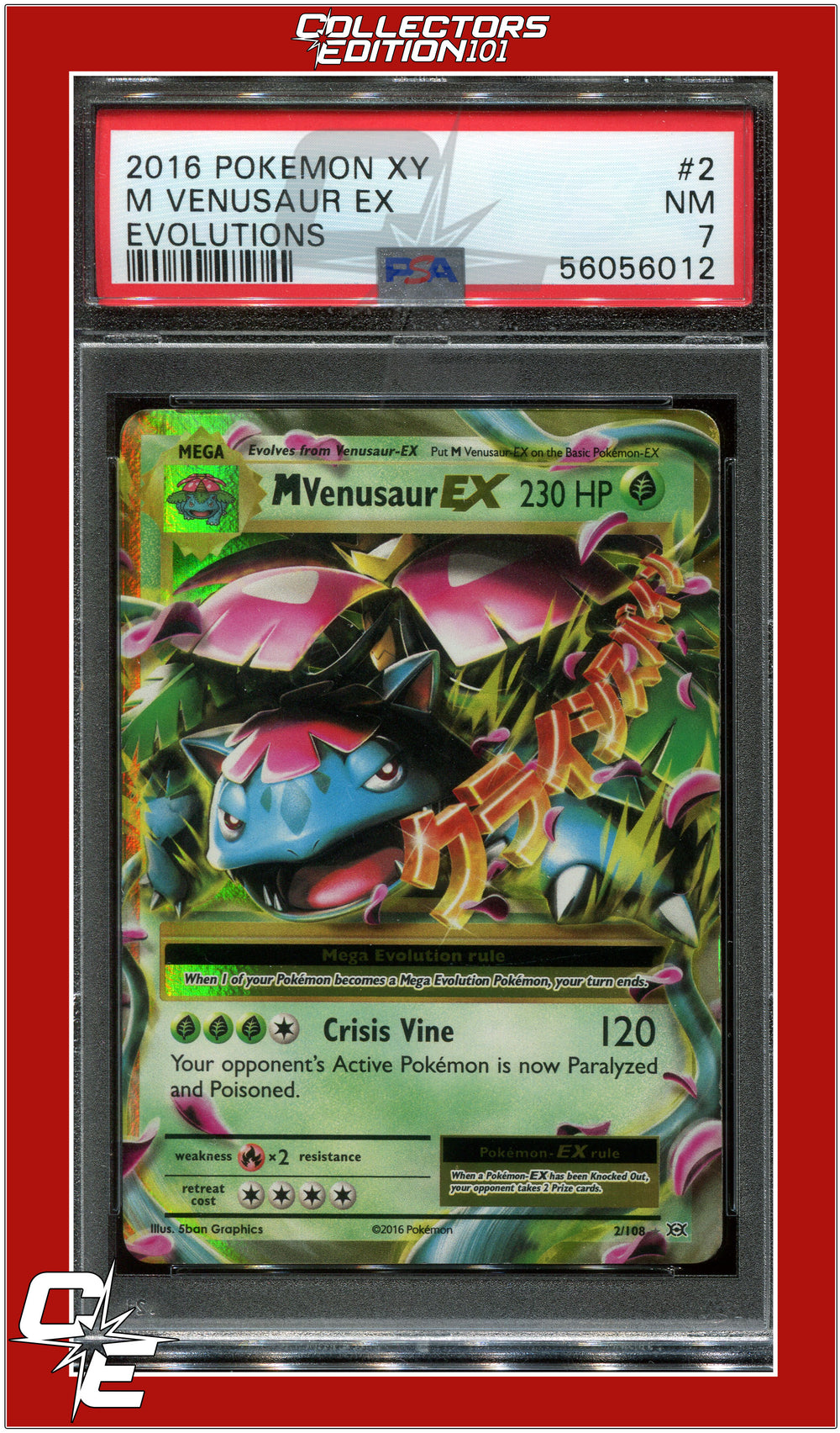 Evolutions 2 M Venusaur EX PSA 7